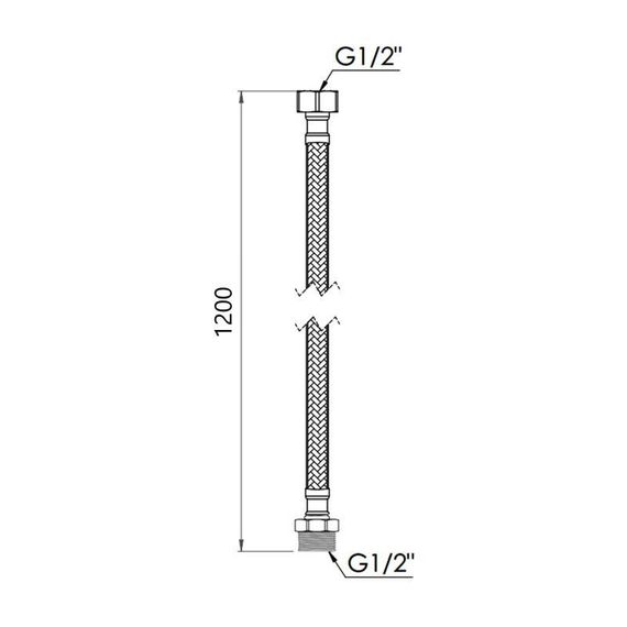 Гнучка підводка для води Thermo Alliance Forte ВН 120 см SF392W120 | Зображення 1
