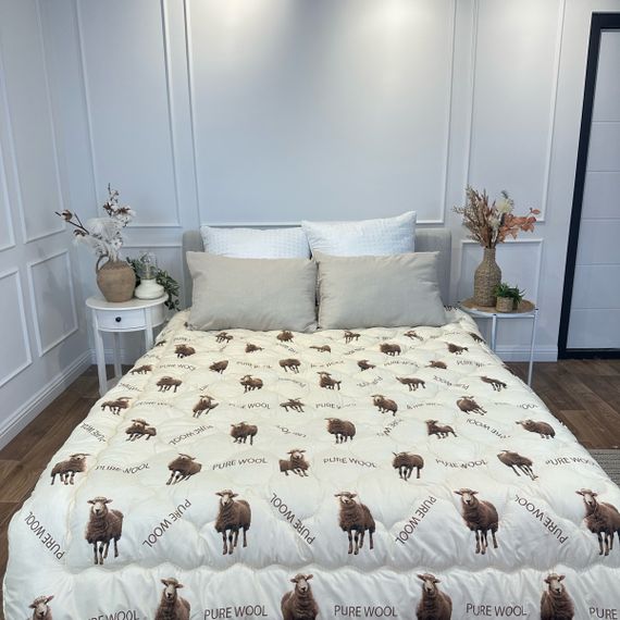 Ковдра полуторна з з овечої вовни Arda Pure Wool 21433 150х210 см бежева | Зображення 3
