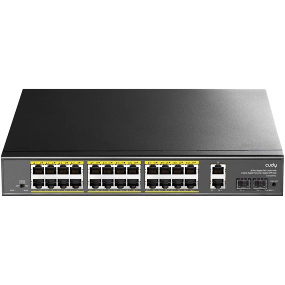 Комутатор Cudy GS1026PS2, 24-Gigabit PoE+ Switch with 2 Uplink Gig Ports and 2 Gig SFP Slots 300W | Зображення 2