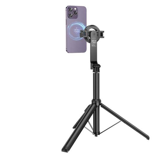 Селфі-монопод HOCO K25 Sherkhan magnetic aluminum alloy live broadcast holder Black | Зображення 6
