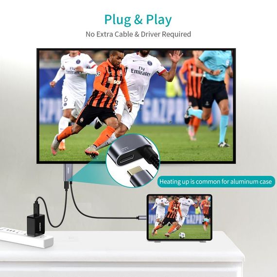 Кабель Choetech XCH-M180GY, USB-C на HDMI, 1.8м | Зображення 5