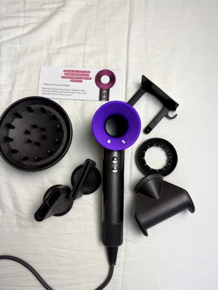 Фен Super Hair Dryer фіолетовий з іонізацією та турборежимом 5 насадок | Зображення 3