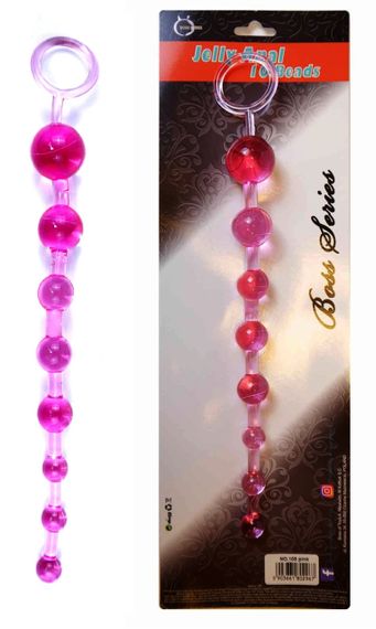 Анальные бусы BOSS - Jelly Anal 10 Beads Pink, BS6700084 sexstyle