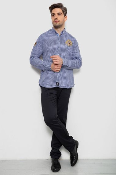 Рубашка мужская в клеточку, цвет синий, 214R9030 | Зображення 1