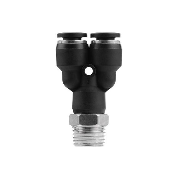 Цангове з'єднання Y-подібне для поліуретанових та ін. шлангів 6*6 мм, 1/4“ зовн. різьба INTERTOOL PT-2376 | Зображення 2