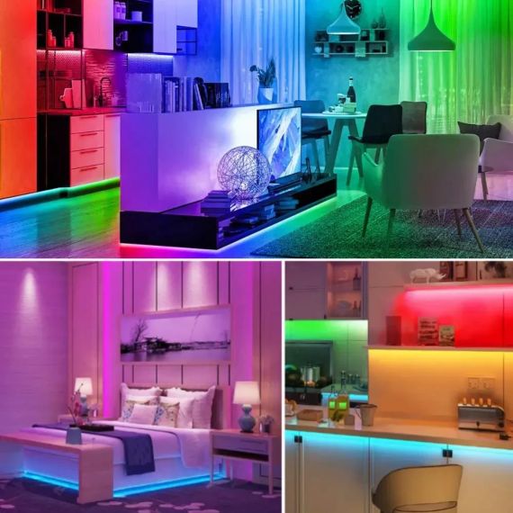 Светодиодная лента многоцветная RGB 5 м LED c пультом | Зображення 5