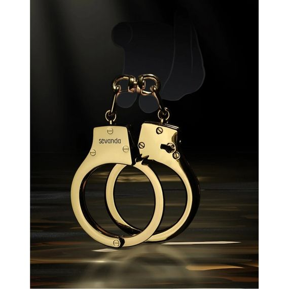 Наручники металеві позолочені масивні Lockink | Зображення 5