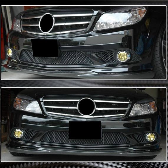 Накладка на передній бампер Lip (для AMG-Line 2008-2011, Карбон) для Mercedes C-class W204 рр | Зображення 3