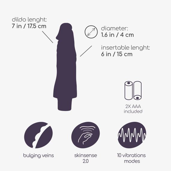 Вібратор реалістичний CRUSHIOUS Mr. Skin, 10 режимів, бежевий, 17,5 х 4 см Sex Aura | Зображення 8
