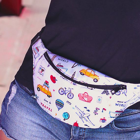 Сумка на пояс бананка Bumbag Travel 27x16 см (BB_20J010_BL)