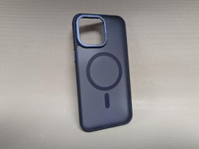 Чехол для iPhone 15 Pro Max / Айфон 15 Про Макс, GUARD MATTE, противоударный, Soft Touch, с MagSafe, синий