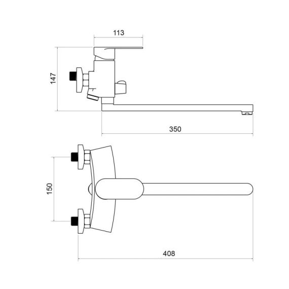Смеситель для ванны Lidz Tani 005 с поворотным изливом (c душевым гарнитуром) (k40) LDTAN005CRM44962 Chrome | Зображення 1