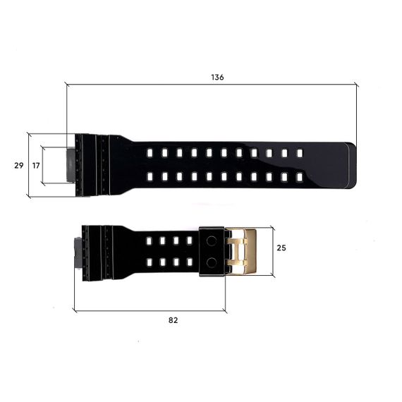 Ремінець для годинника Skmei 1834BKGD Black-Gold | Зображення 2