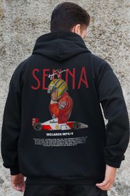 Утеплене зіп худі на флісі зіпер з принтом Senna Without Kane Black