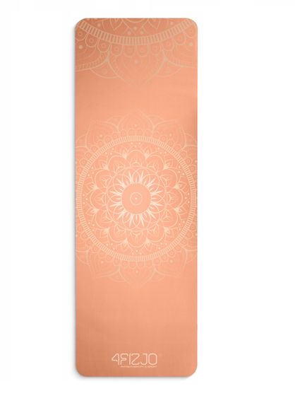 Килимок (мат) спортивний 4FIZJO замша 183 x 61 x 0.15 см для йоги та фітнесу Orange (P-5905973404402)