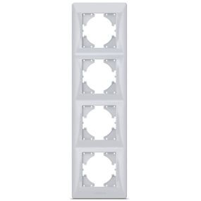 Пластиковая рамка на 4 поста VIDEX BINERA VF-BNFR4V-SS вертикальная серебристая