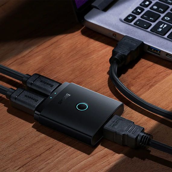 Перехідник Baseus Hub AirJoy Series 2-in-1 Bidirectional HDMI Switch (B01331105111-0) Cluster Black | Зображення 4