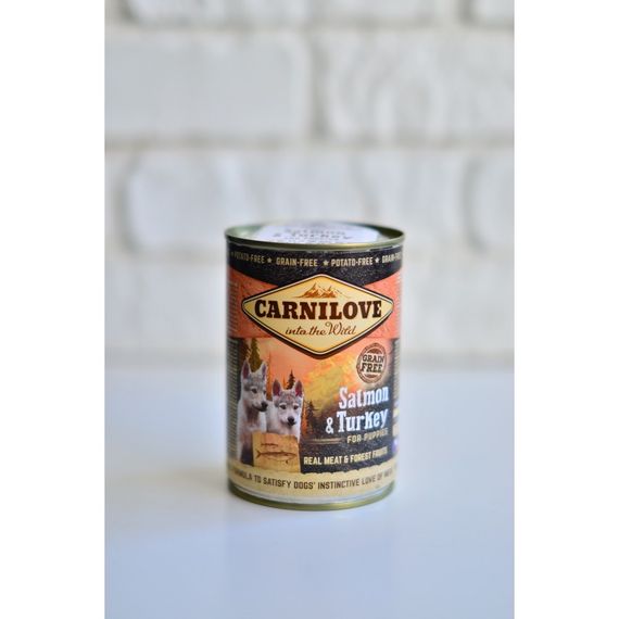 Вологий корм з лососем та індичкою для цуценят Carnilove Puppy Salmon and Turkey, 400 гр | Зображення 5