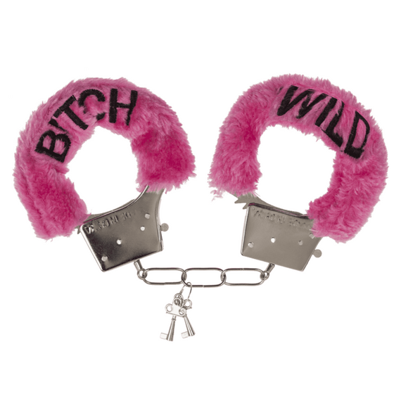 Плюшеві наручники та маска для очей Wild Bitch Pink Sex Aura | Зображення 2