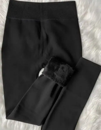 Женские теплые лосины на меху с высокой посадкой GL1040 цвет черный, размер XL | Зображення 6