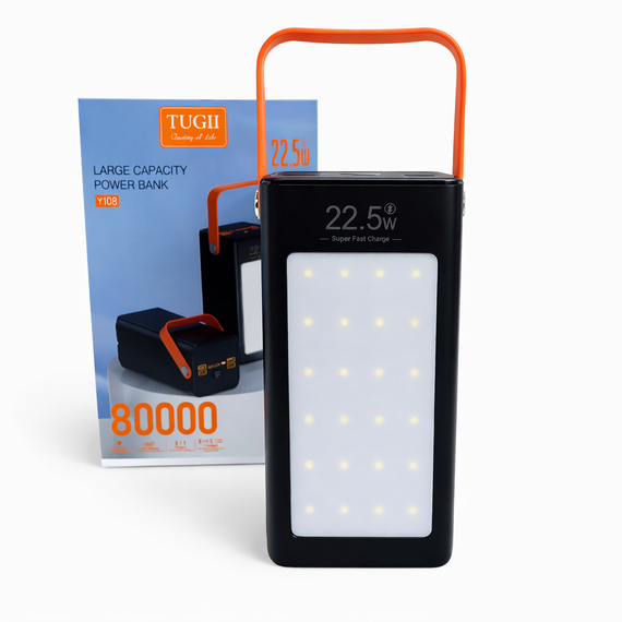 Портативний повербанк Tugii Y108 8000 мА·год з LED-ліхтарем і дисплеєм, швидке заряджання до 22,5 | Зображення 2