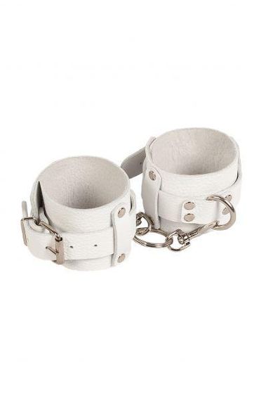 Наручники Leather Dominant Hand Cuffs, White Sex Aura | Зображення 1