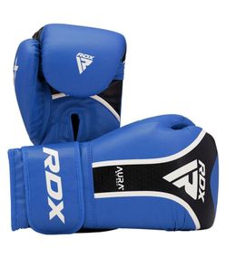 Боксерские перчатки RDX AURA PLUS T-17 Blue/Black 16 унций