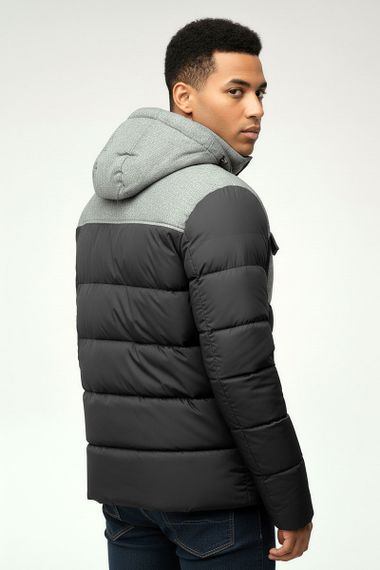 Чоловічий Пуховик Sun`s House  розмір: 58 Чорно-сірий (арт. AS-123-Demix-combi-grey) | Зображення 3