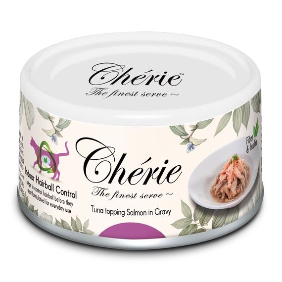 Вологий корм для котів з тунцем та лососем Cherie Hairball Control Tuna & Salmon, 80 гр