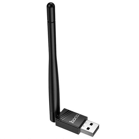 WiFi адаптер Hoco HI37 WiFi4 USB External Antenna 150Mbps Black | Зображення 1