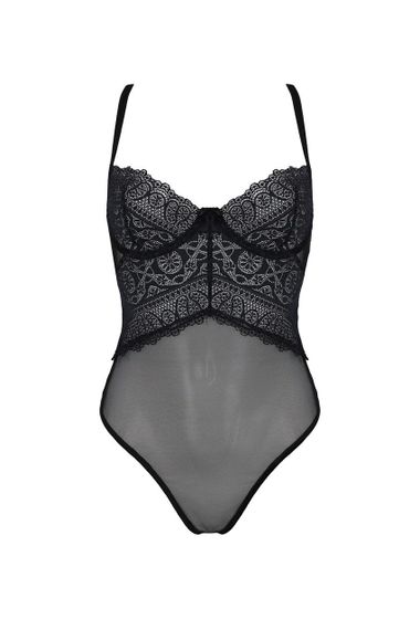 Боді Passion KERRIA BODY black, L/XL, з високими вирізами та верхом балконет sexstyle | Зображення 2