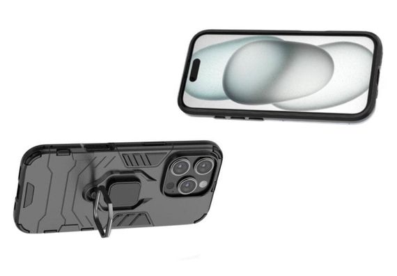 Чехол бампер Primolux Ring Armor для Apple iPhone 16 Pro - Black | Зображення 1