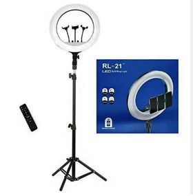 Кольцевая LED лампа для студийного освещения Ring RL-21 с пультом и штативом