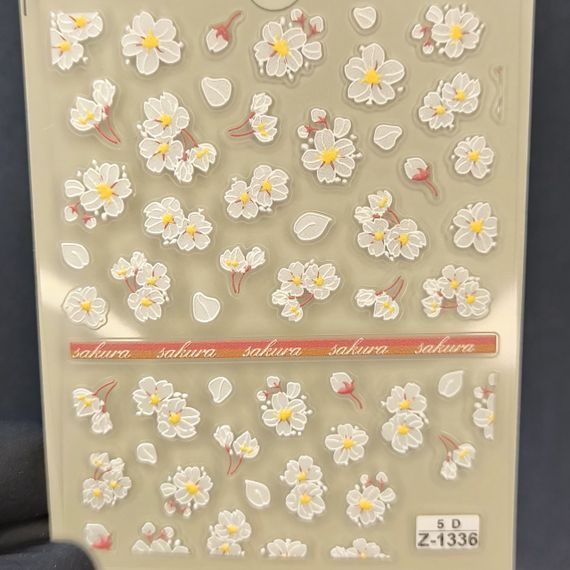 Об'ємна наліпка для нігтів 1336 на липкій основі (7 х 9 см) | Зображення 1