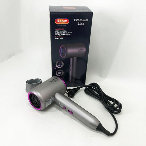 Фен для волос от сети MAGIO MG-168 2400 Вт, Фен без вреда для волос укладки любых OM-54 | Зображення 1