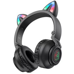 Накладные беспроводные наушники BOROFONE BO18 Cat ear Черный