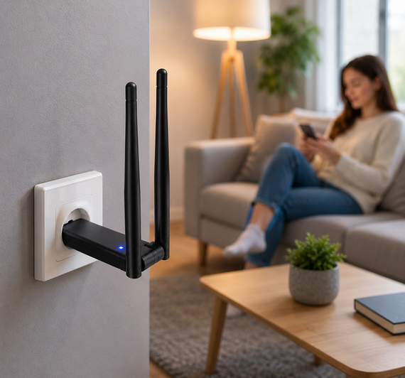 USB Wi-Fi репитер / Двухантенный ретранслятор Wi-Fi / Усилитель Wi-Fi сигнала | Зображення 2