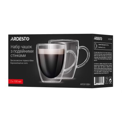 Набор чашек Ardesto BH 100 мл 2 шт прозорий (AR2610BH) | Зображення 1