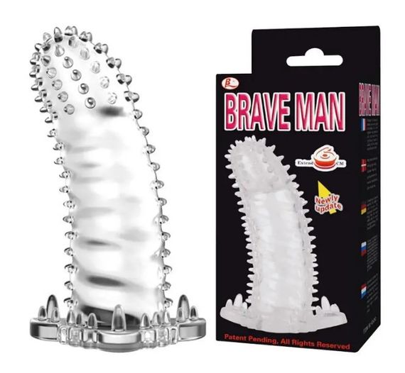 Насадка на член Brave Man рельєфна без вибрации Sex Aura