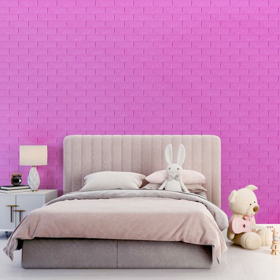 3D панель самоклеюча 700х770х5мм цегла Пурпурна (14-5) SW-00001334 | Зображення 4