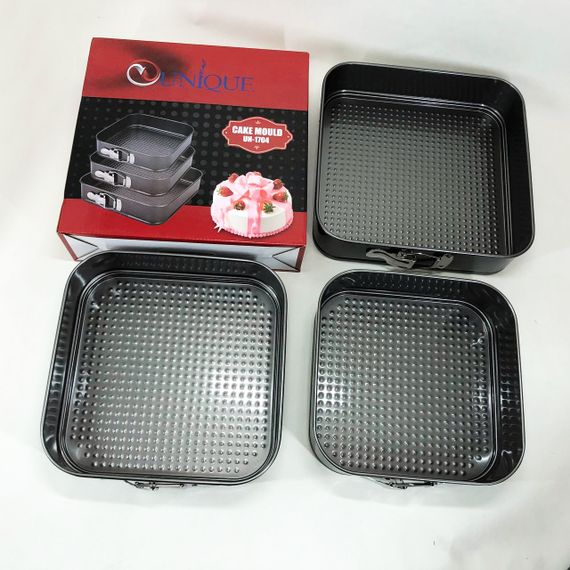 Набір квадратних роз'ємних форм для випікання Unique UN-1704 20/22/24 см | Зображення 5