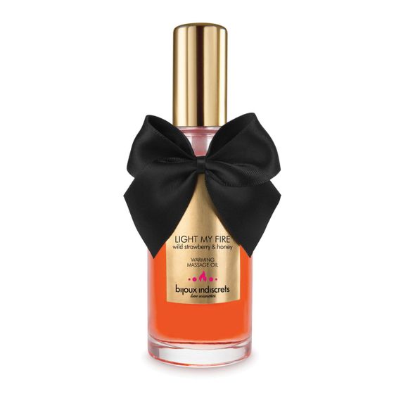 Зігріваюча масажна олія Bijoux Cosmetiques LIGHT MY FIRE, Суниця з медом | Зображення 1