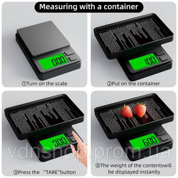 Весы высокой точности 200г, Цифровые электронные ювелирные весы компактные золото UI-14 | Зображення 9