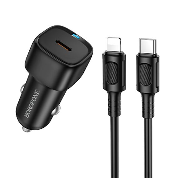 АЗП Borofone BZ34A Cloud PD20W (1USB-C) + кабель Type-C to Lightning Black