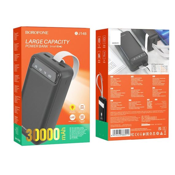 Зовнішній акумулятор BOROFONE BJ14B Freeway Power bank(30000mAh) Black | Зображення 4
