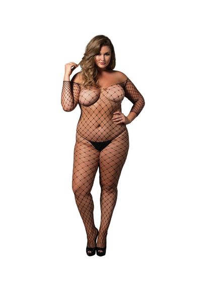 Бодистокинг Leg Avenue Off the shoulder bodystocking Black Queen Size | Зображення 2