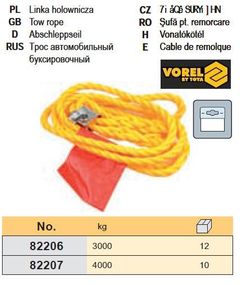 Трос буксирний 3т VOREL-82206