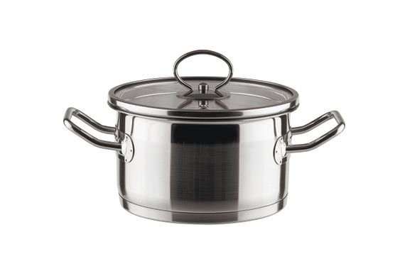 Каструля Vinzer Universum 50061, 1.5 л, 16 см, із нержавіючої сталі з кришкою, для всіх типів плит