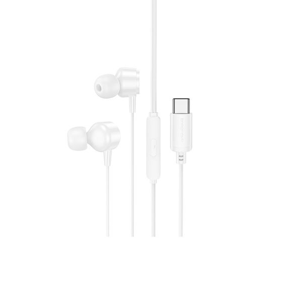 Наушники Borofone BM94 Sonar universal (Type-C/1.2m) White