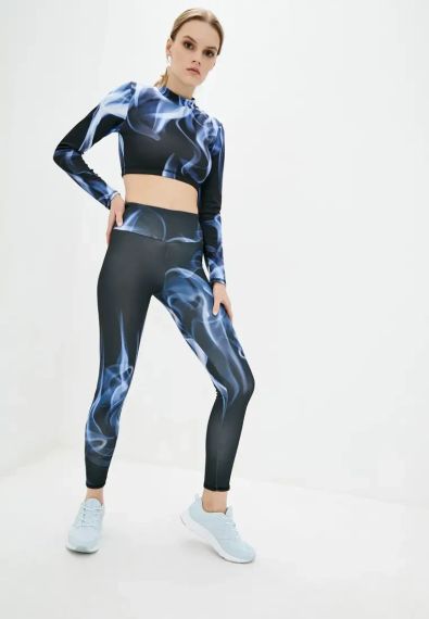 Спортивні легінси 4Profi з принтом "Дим" розмір XL дайвінг 16176 | Зображення 1